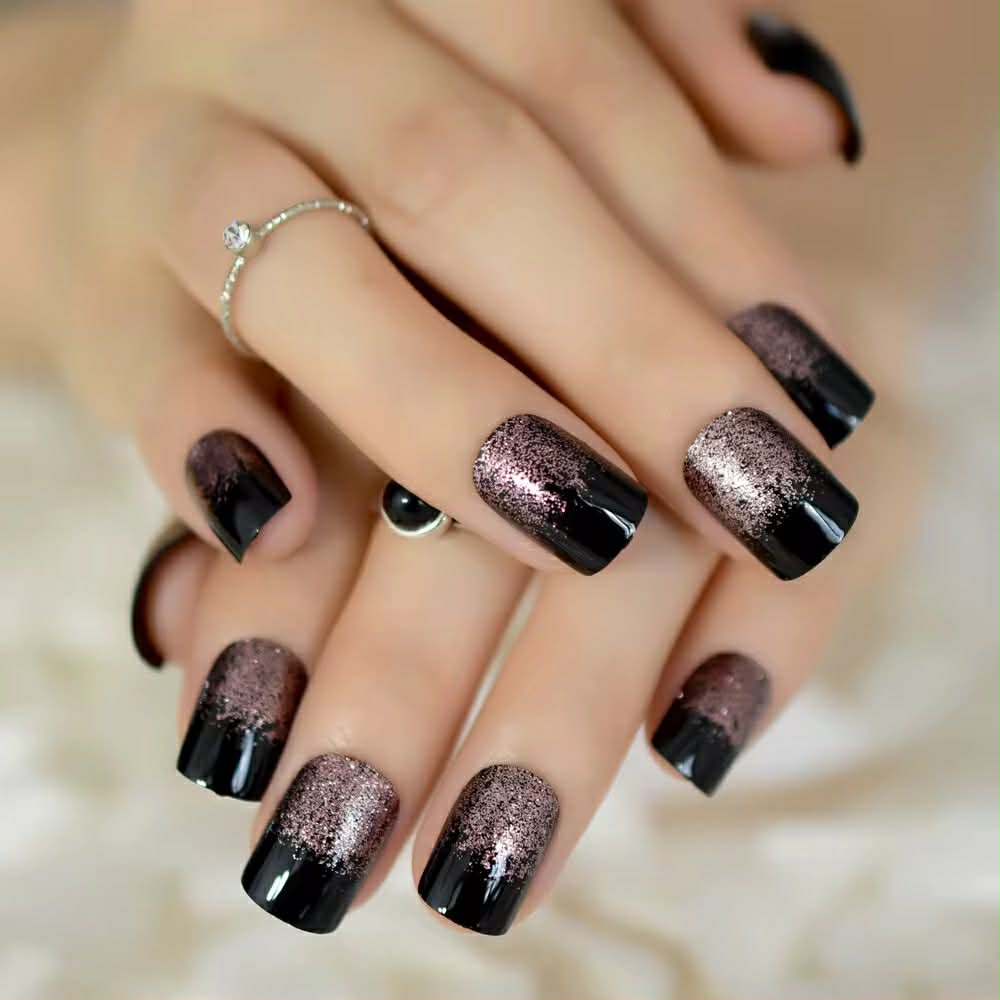 Black With Pink Glitter