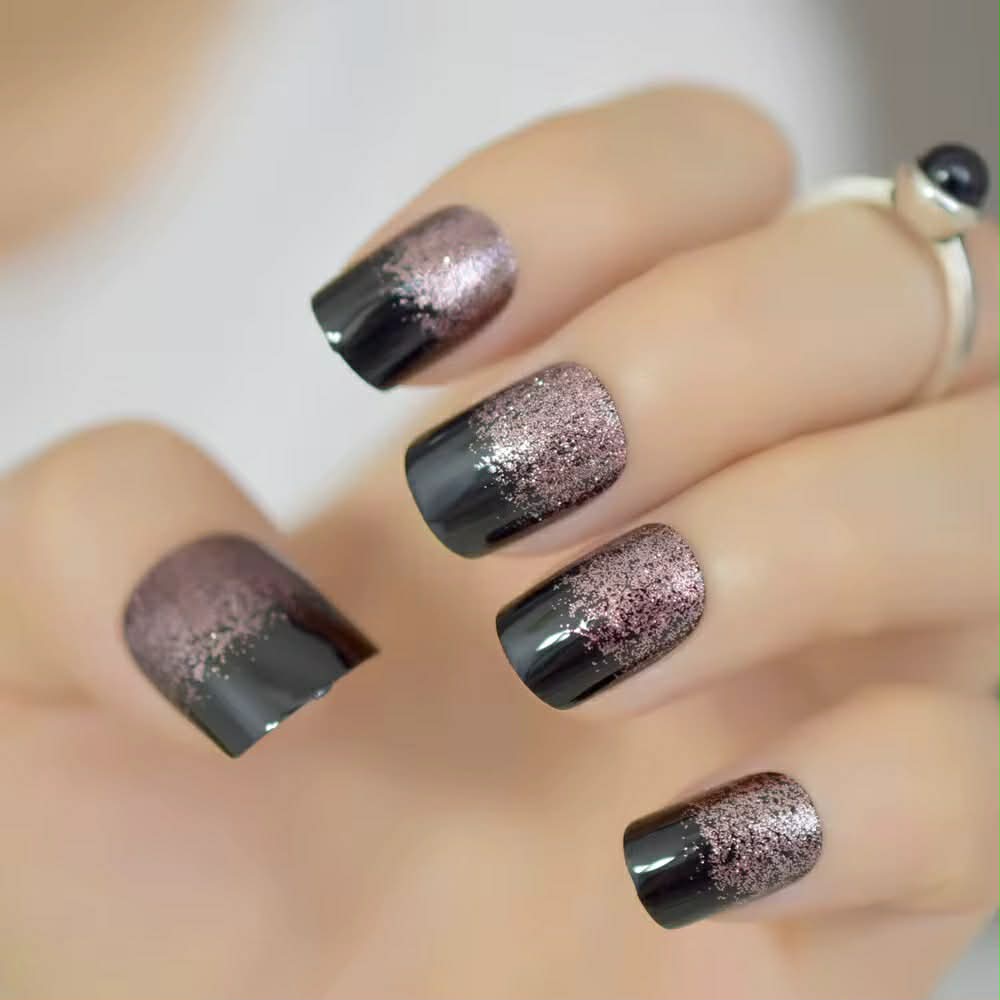Black With Pink Glitter