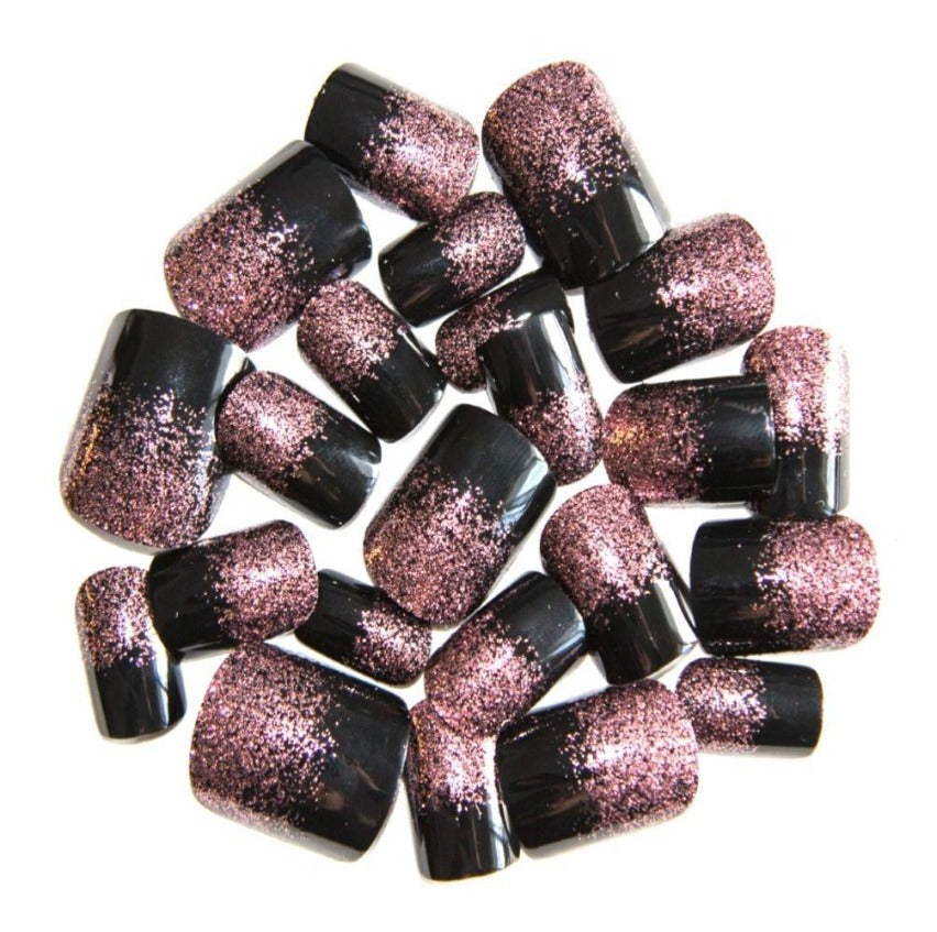Black With Pink Glitter